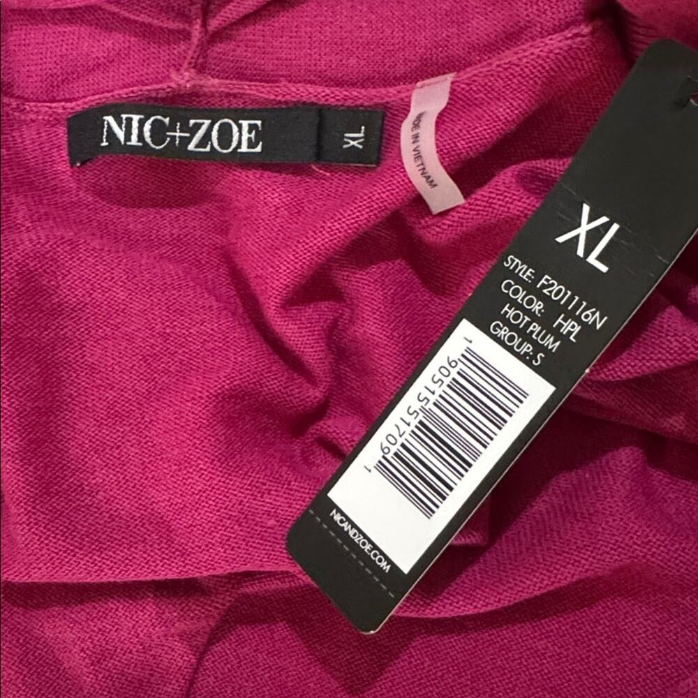 NWT Nic+Zoe Book Club Open Cardigan - Hot Plum XL - Picture 5 of 6